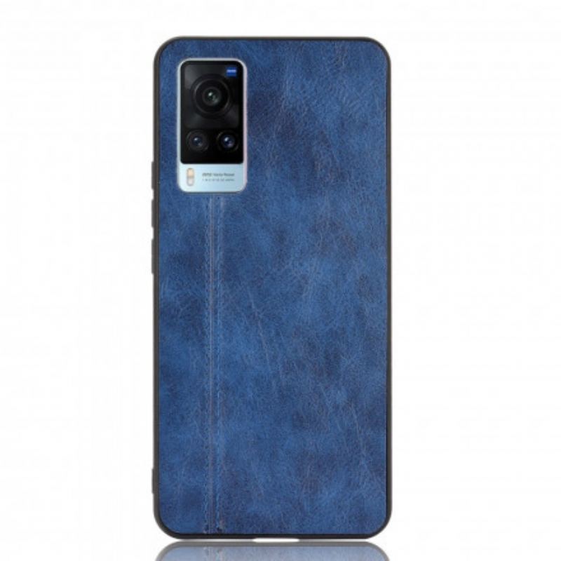 Capa De Celular Para Vivo X60 Efeito Couro Couture