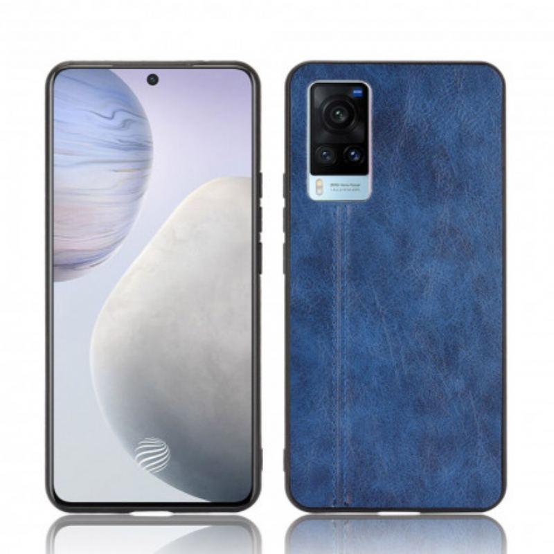 Capa De Celular Para Vivo X60 Efeito Couro Couture