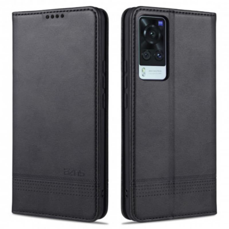 Capa De Celular Para Vivo X60 Flip Estilo De Couro Azns