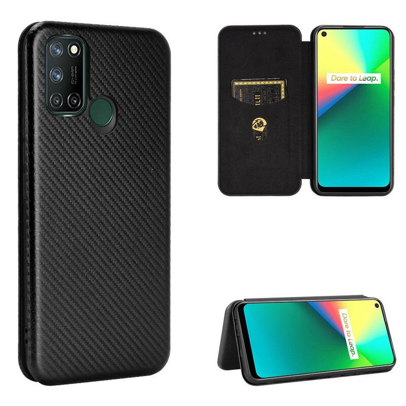 Capa De Celular Para Realme 7i Flip Silicone Carbono