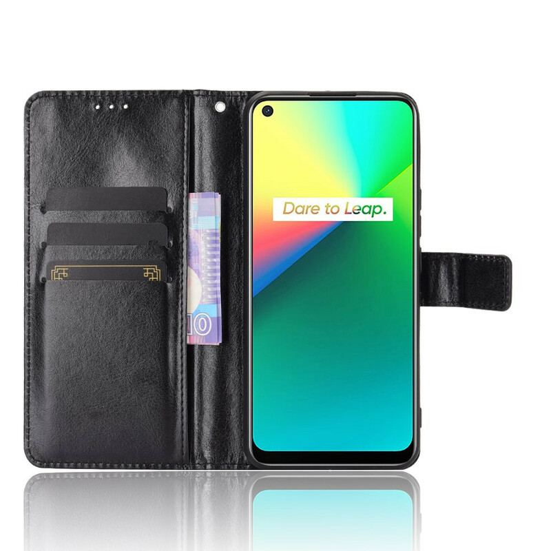 Capa De Couro Para Realme 7i Couro Falso Chamativo