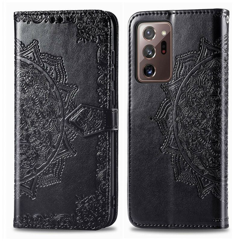 Capa De Couro Para Samsung Galaxy Note 20 Ultra Mandala Idade Média