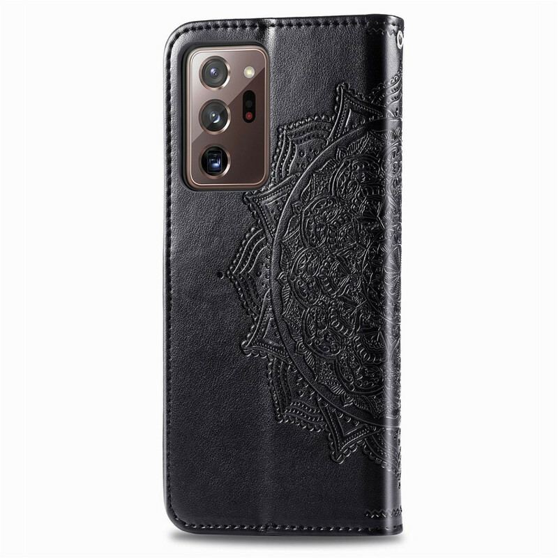 Capa De Couro Para Samsung Galaxy Note 20 Ultra Mandala Idade Média