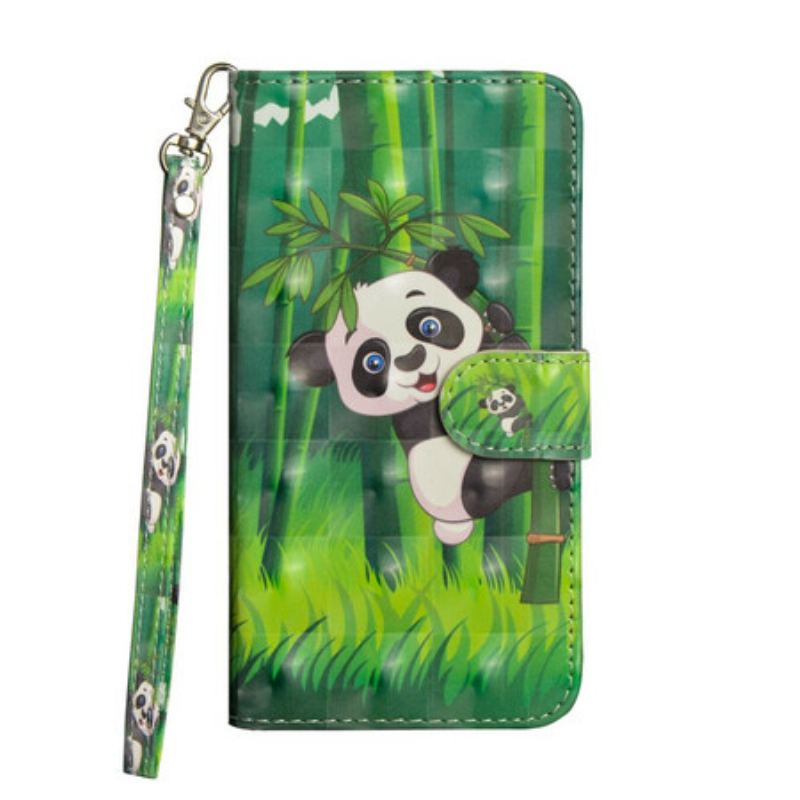 Capa De Couro Para Samsung Galaxy Note 20 Ultra Panda E Bambu