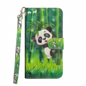 Capa De Couro Para Samsung Galaxy Note 20 Ultra Panda E Bambu