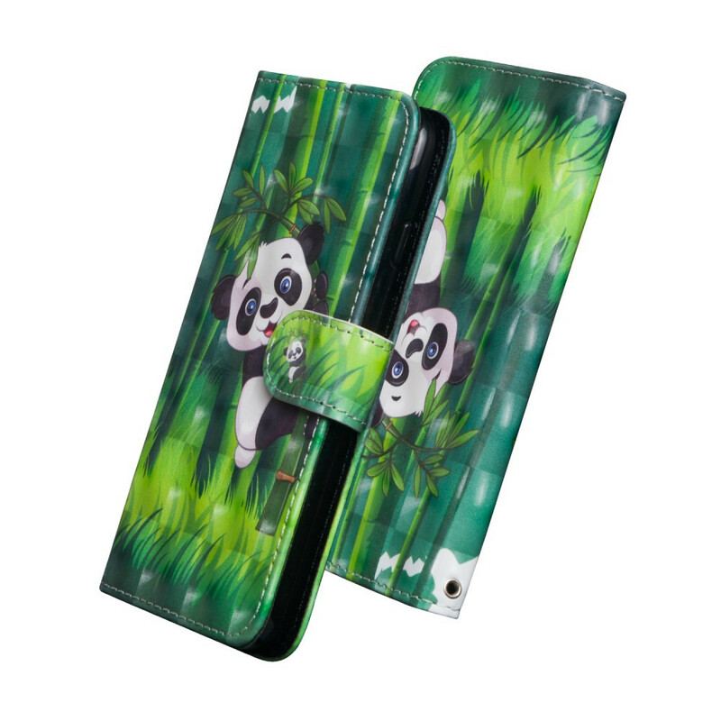 Capa De Couro Para Samsung Galaxy Note 20 Ultra Panda E Bambu