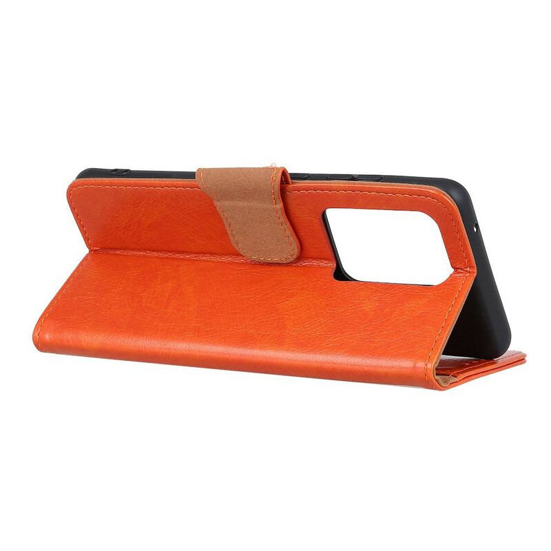 Capa Flip Para Samsung Galaxy Note 20 Ultra Couro Napa Rachado