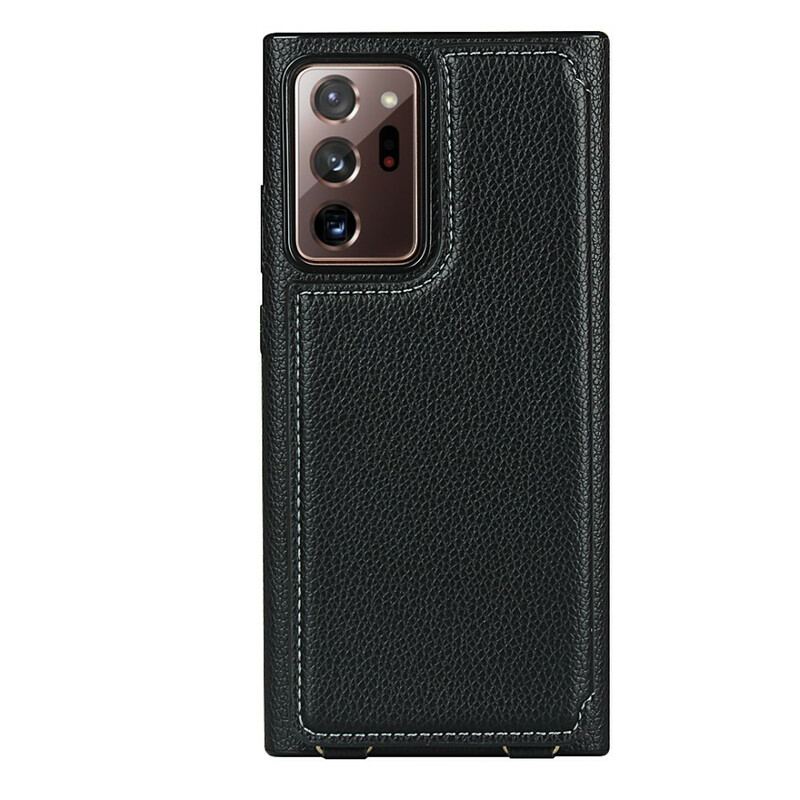 Capa Para Samsung Galaxy Note 20 Ultra Porta-cartões De Couro De Lichia