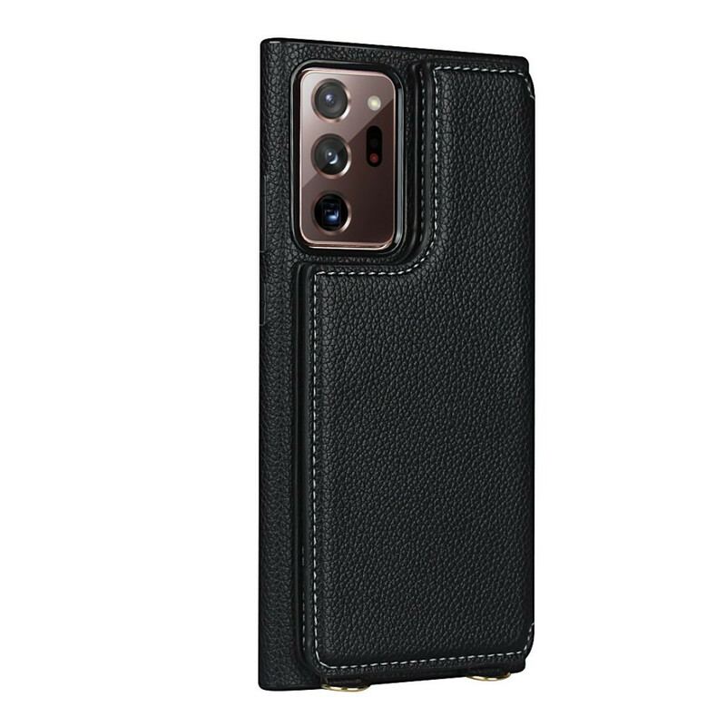 Capa Para Samsung Galaxy Note 20 Ultra Porta-cartões De Couro De Lichia