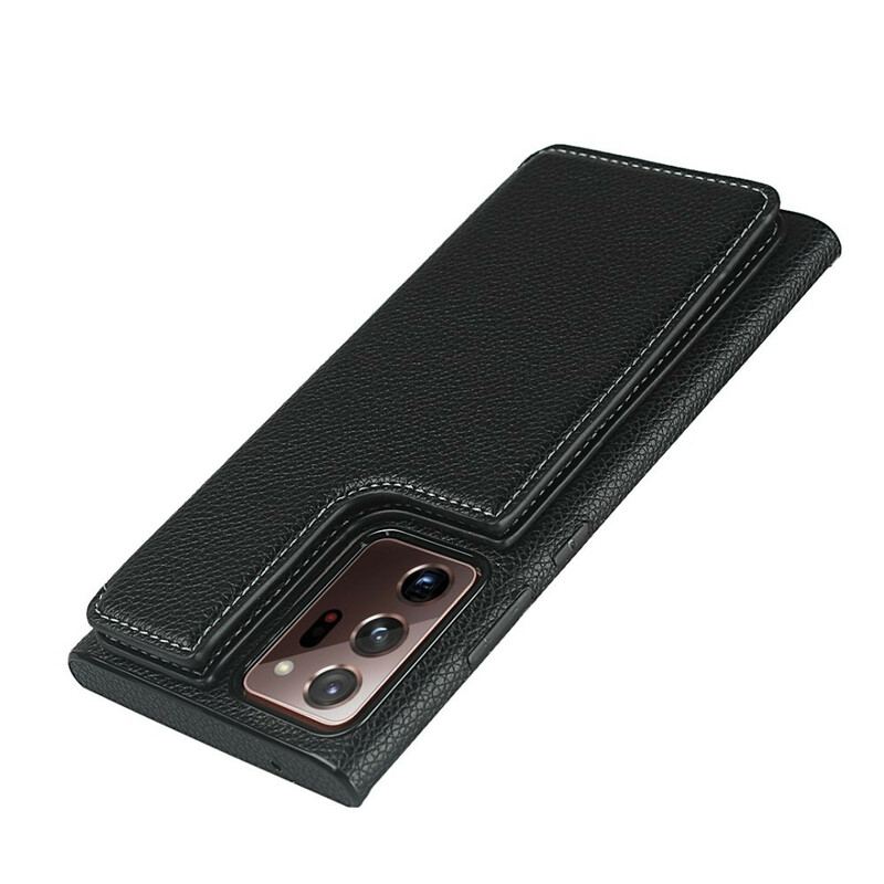 Capa Para Samsung Galaxy Note 20 Ultra Porta-cartões De Couro De Lichia