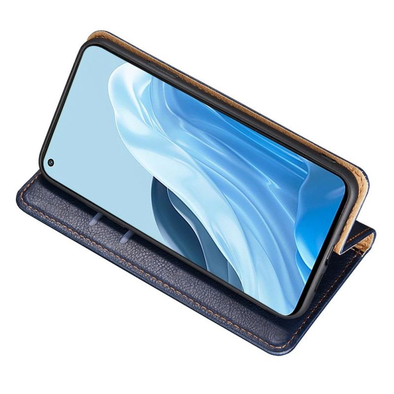 Capa De Celular Para Honor 70 Flip Costura De Couro Falso