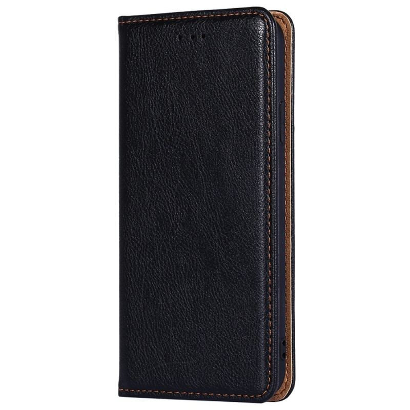 Capa De Celular Para Honor 70 Flip Costura De Couro Falso