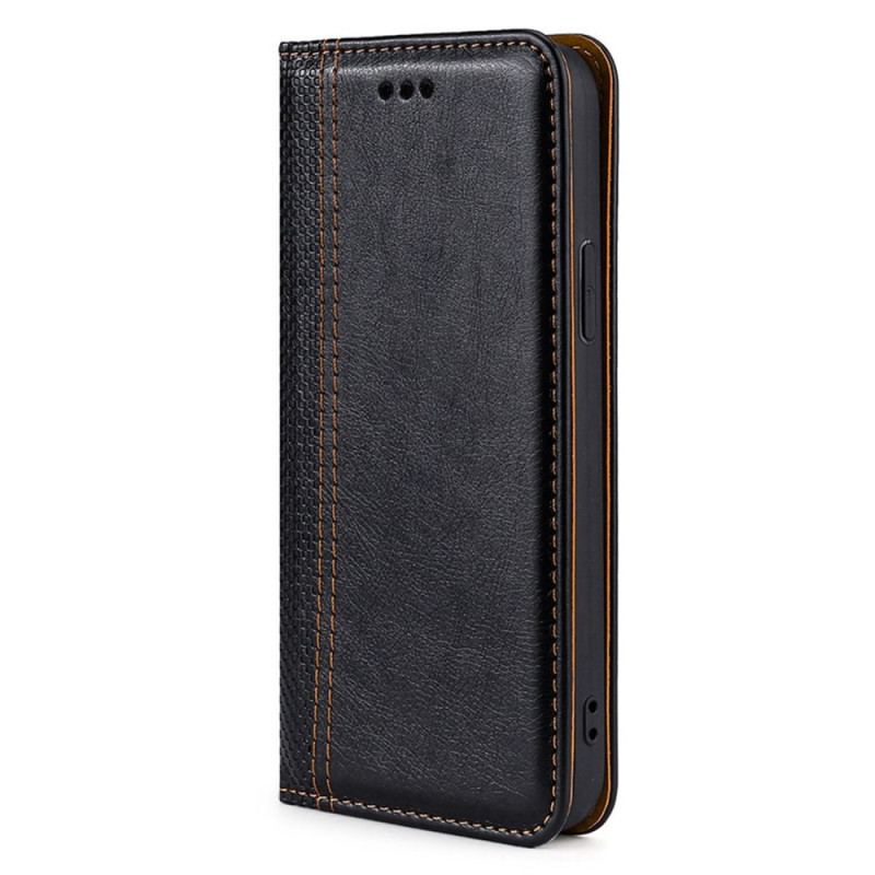 Capa De Celular Para Honor 70 Flip Costura De Couro De Lichia