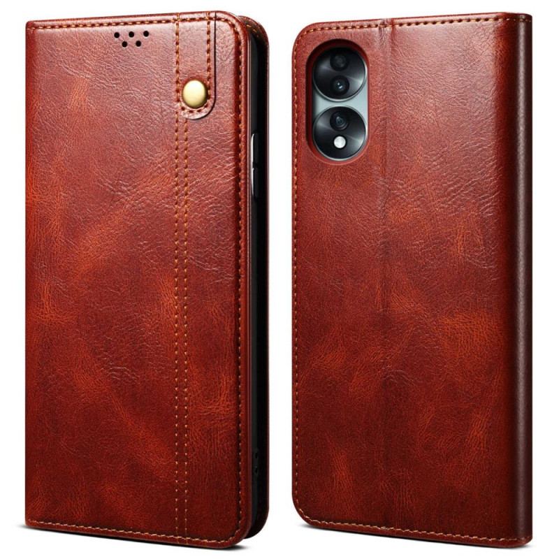 Capa De Celular Para Honor 70 Flip Couro Sintético Encerado