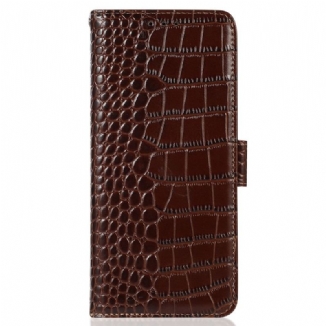 Capa Flip Para Honor 70 Rfid Estilo Crocodilo