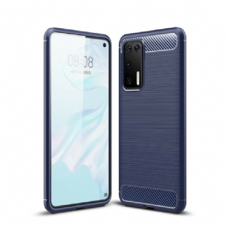 Capa De Celular Para Huawei P40 Fibra De Carbono Escovada