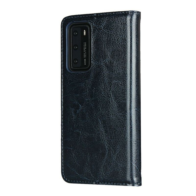 Capa De Celular Para Huawei P40 Flip Couro Legitimo