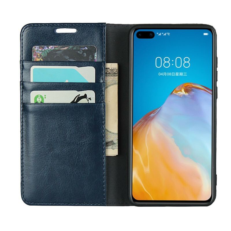 Capa De Celular Para Huawei P40 Flip Couro Legitimo