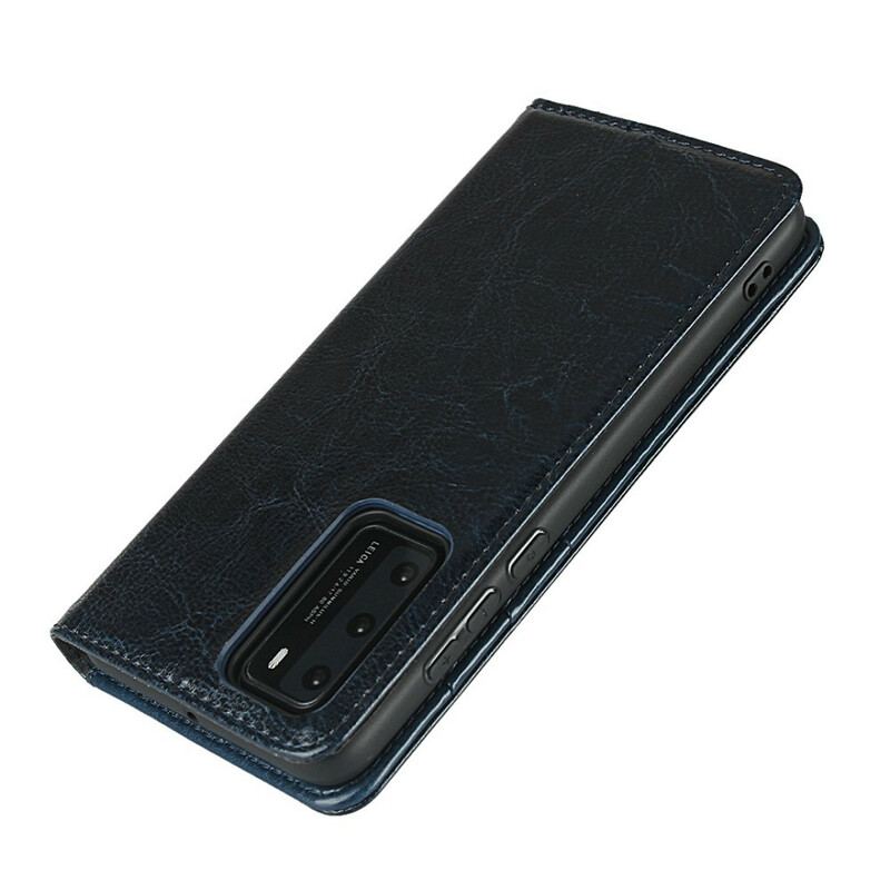 Capa De Celular Para Huawei P40 Flip Couro Legitimo