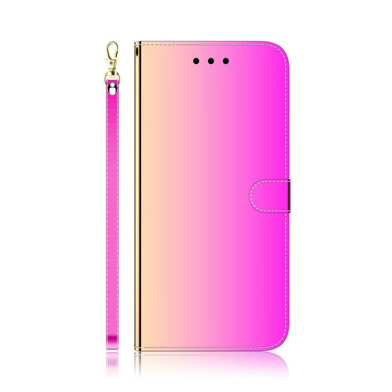 Capa Flip Para Huawei P40 Capa De Espelho De Couro Sintético