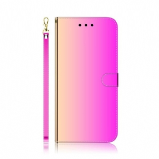 Capa Flip Para Huawei P40 Capa De Espelho De Couro Sintético