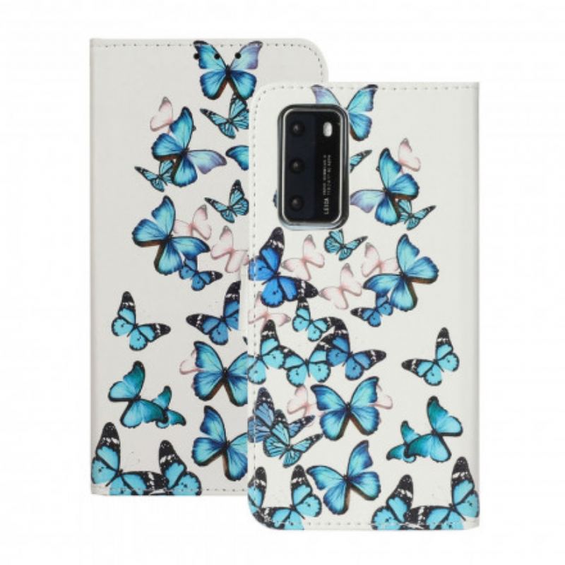 Capa Folio Para Huawei P40 Floral Extremo