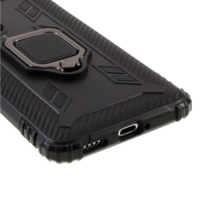 Capa Para Huawei P40 Anel E Fibra De Carbono