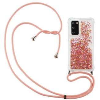 Capa Para Huawei P40 Lantejoulas Com Cordão