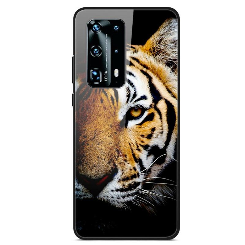 Capa Para Huawei P40 Vidro Temperado Tigre Realista