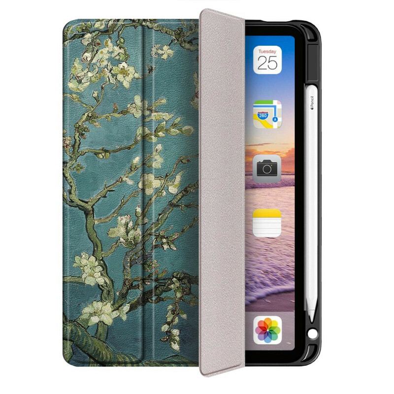 Capa De Celular Para iPad Air (2022) (2020) Ramos Florais Com Suporte Para Estilete