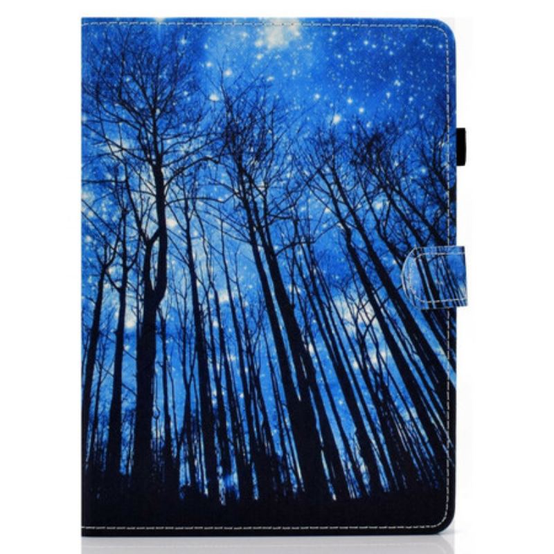 Capa Em Pele Para iPad Air (2022) (2020) Floresta Noturna