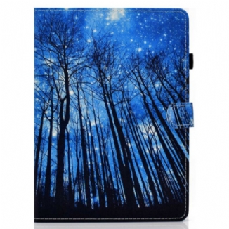 Capa Em Pele Para iPad Air (2022) (2020) Floresta Noturna