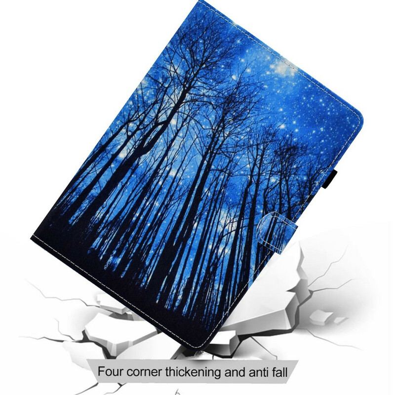 Capa Em Pele Para iPad Air (2022) (2020) Floresta Noturna