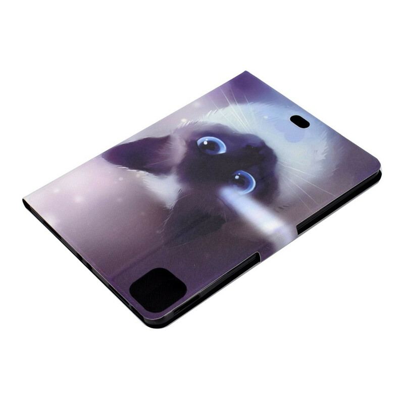 Capa Flip Para iPad Air (2022) (2020) Gato De Olhos Azuis