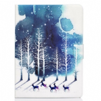 Capa Folio Para iPad Air (2022) (2020) Cervo Da Neve