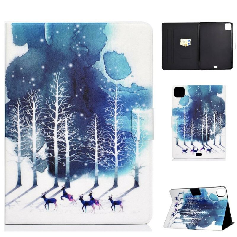 Capa Folio Para iPad Air (2022) (2020) Cervo Da Neve