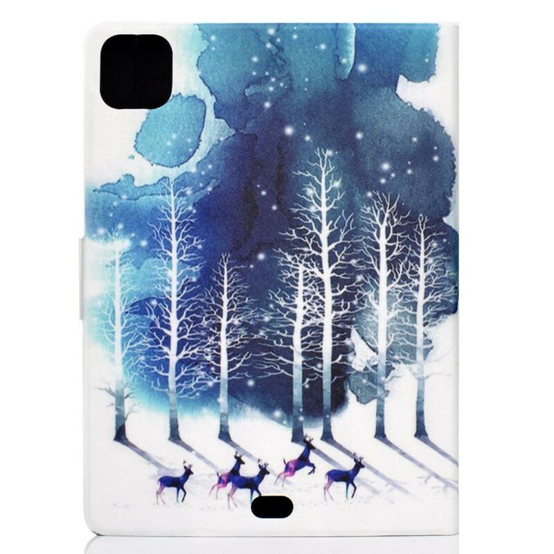 Capa Folio Para iPad Air (2022) (2020) Cervo Da Neve