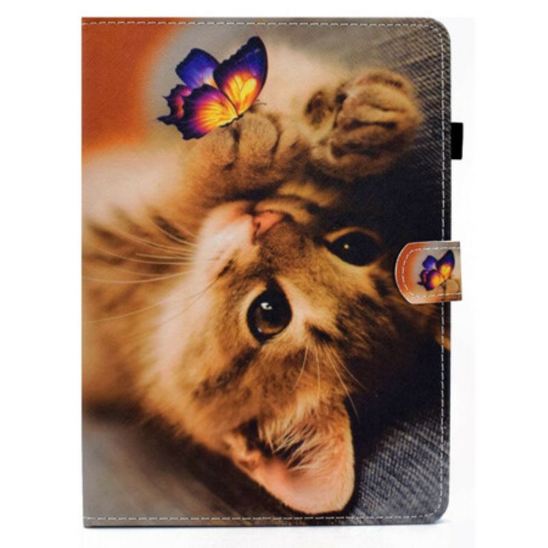 Capa Folio Para iPad Air (2022) (2020) Minha Gatinha E Borboleta