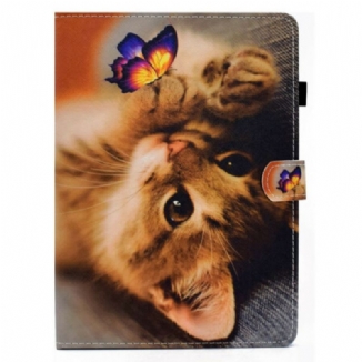 Capa Folio Para iPad Air (2022) (2020) Minha Gatinha E Borboleta