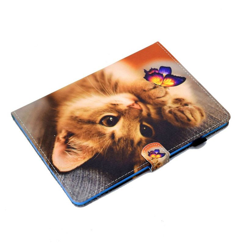 Capa Folio Para iPad Air (2022) (2020) Minha Gatinha E Borboleta