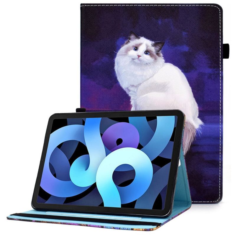 Capa Proteção Para iPad Air (2022) (2020) Gato Branco