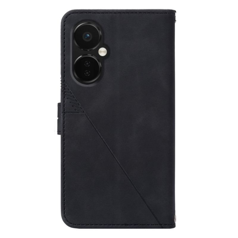 Capa De Couro Para OnePlus Nord CE 3 Lite 5G De Cordão Cintas Triângulos