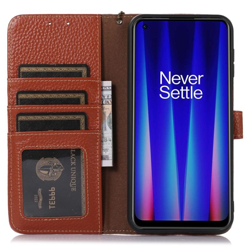 Capa De Couro Para OnePlus Nord CE 3 Lite 5G Couro Litchi Rfid Genuíno