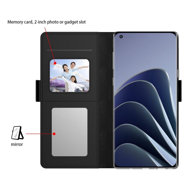 Capa Folio Para OnePlus Nord CE 3 Lite 5G Espelho Removível E Porta-cartões