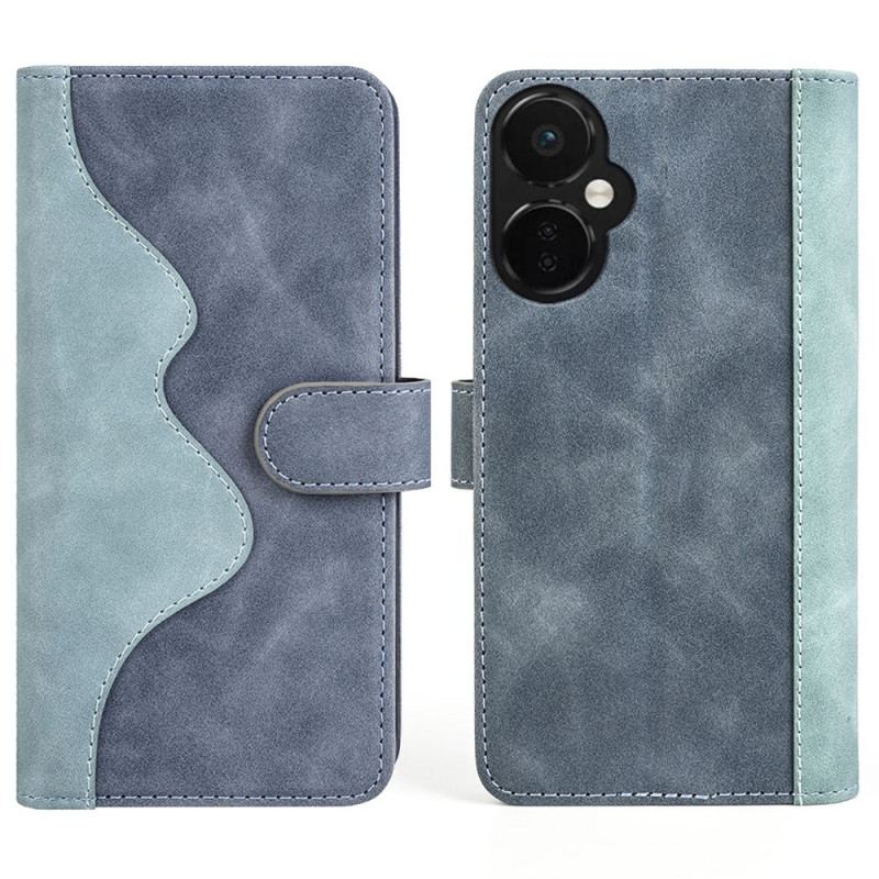 Capa Folio Para OnePlus Nord CE 3 Lite 5G Estilo De Couro Contrastante