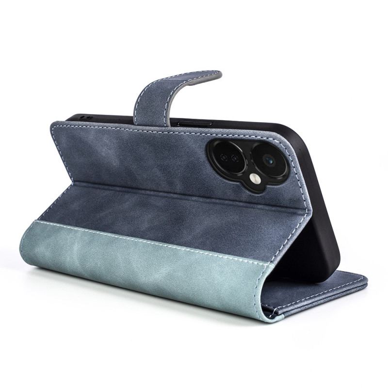 Capa Folio Para OnePlus Nord CE 3 Lite 5G Estilo De Couro Contrastante