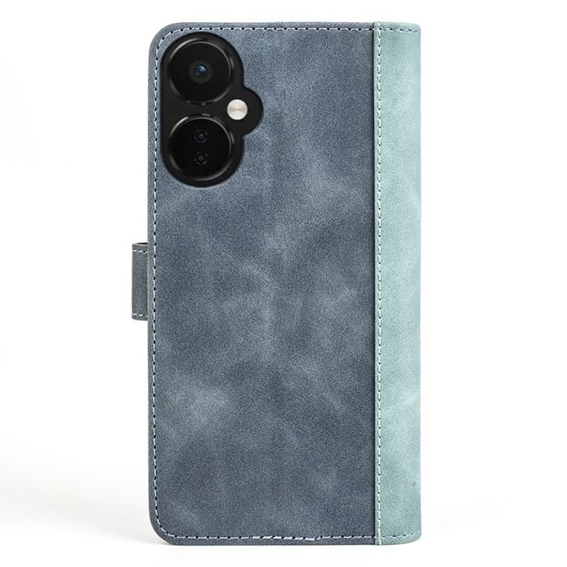 Capa Folio Para OnePlus Nord CE 3 Lite 5G Estilo De Couro Contrastante