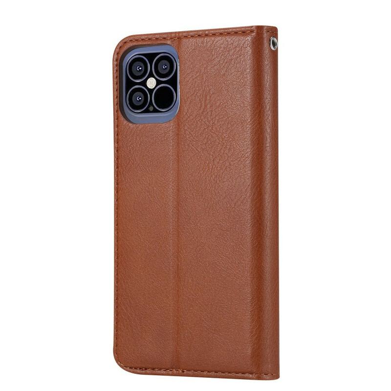 Capa De Celular Para iPhone 12 Pro Max Flip Titular De Cartão De Couro Sintético