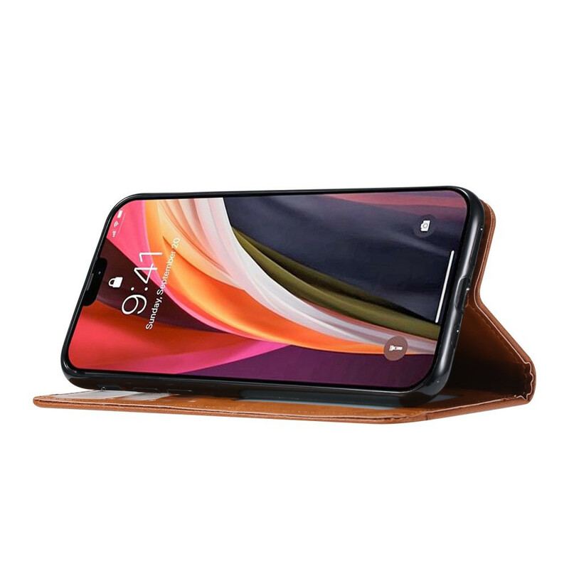 Capa De Celular Para iPhone 12 Pro Max Flip Titular De Cartão De Couro Sintético