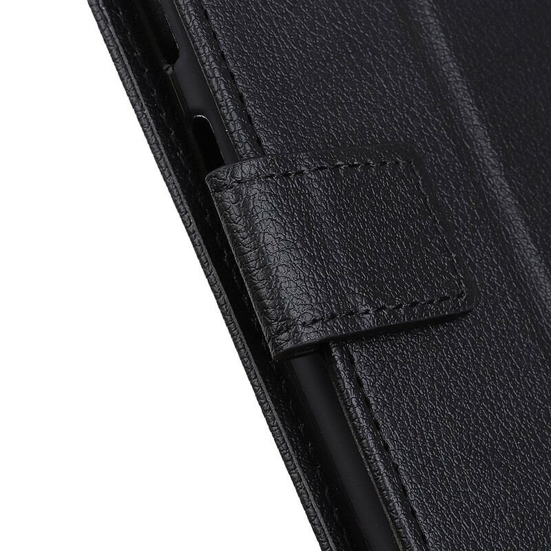 Capa De Couro Para iPhone 12 Pro Max Costura Retrô Litchi De Couro Falso